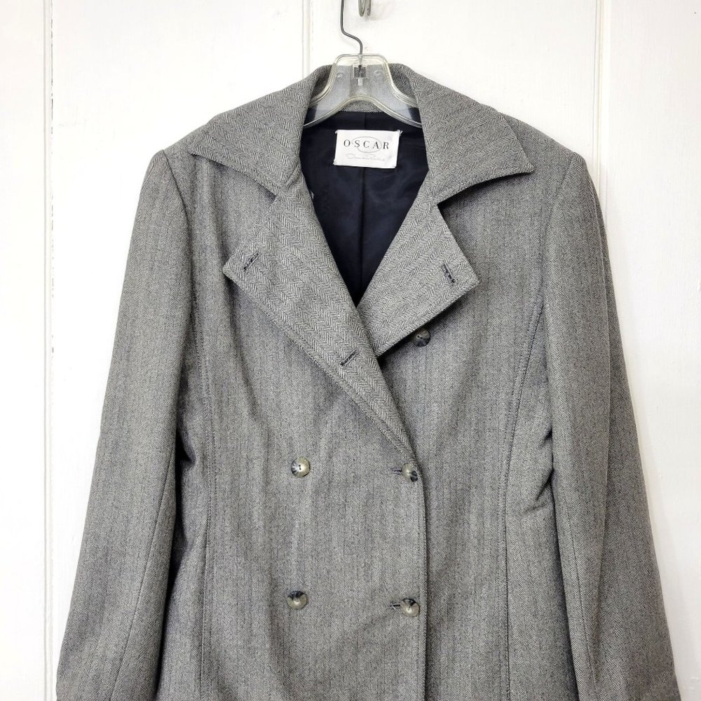 Vintage Oscar de la Renta Long Line Double Breasted Blazer Jacket - Picture 3 of 4